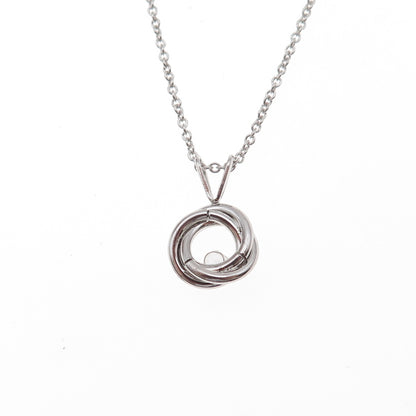 925 Sterling Silver Italy Round-Cut C Z Trinity Cable Chain Necklace 18"