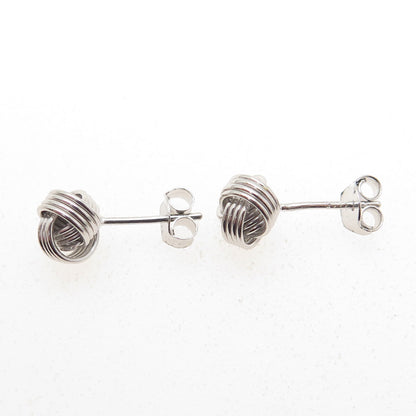 925 Sterling Silver Twisted Knot Stud Earrings