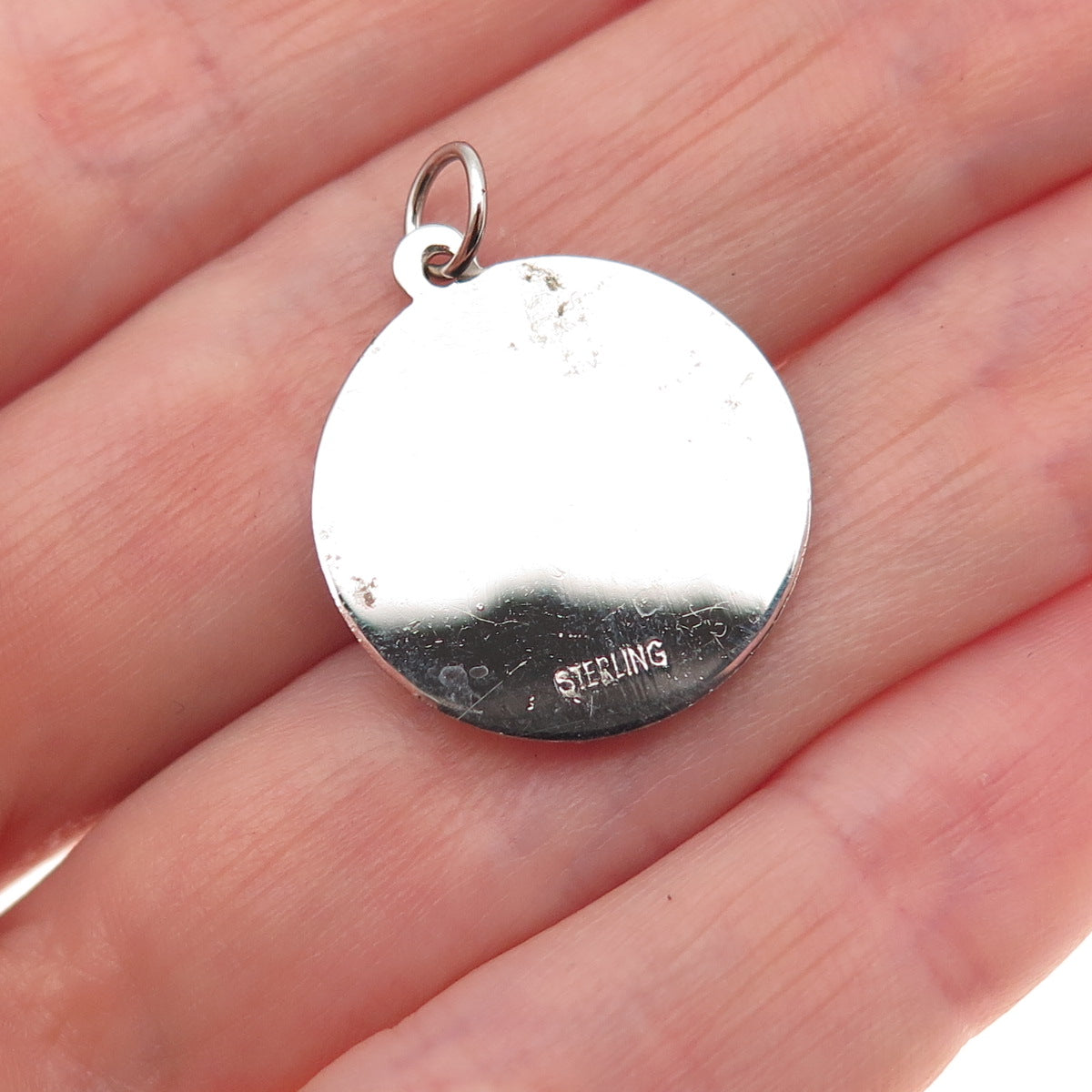 925 Sterling Silver Vintage Holy Communion Prayer Hands Charm Pendant