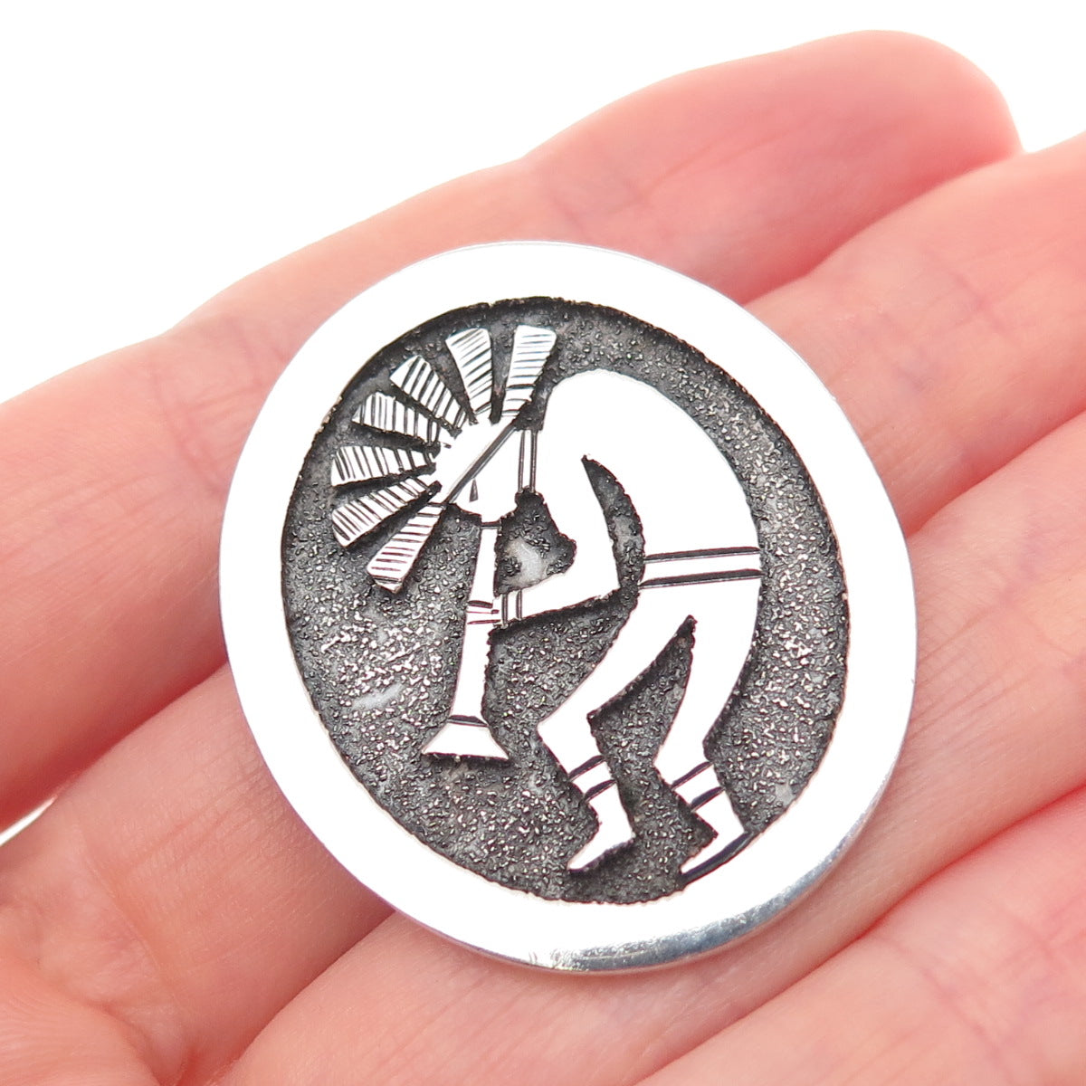 Ben Boyd Navajo Old Pawn Sterling Silver Vintage Kokopelli Pin Brooch / Pendant