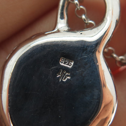 HAGIT GORALI 925 Sterling Silver Vintage Israel Charoite Rolo Chain Necklace 32"