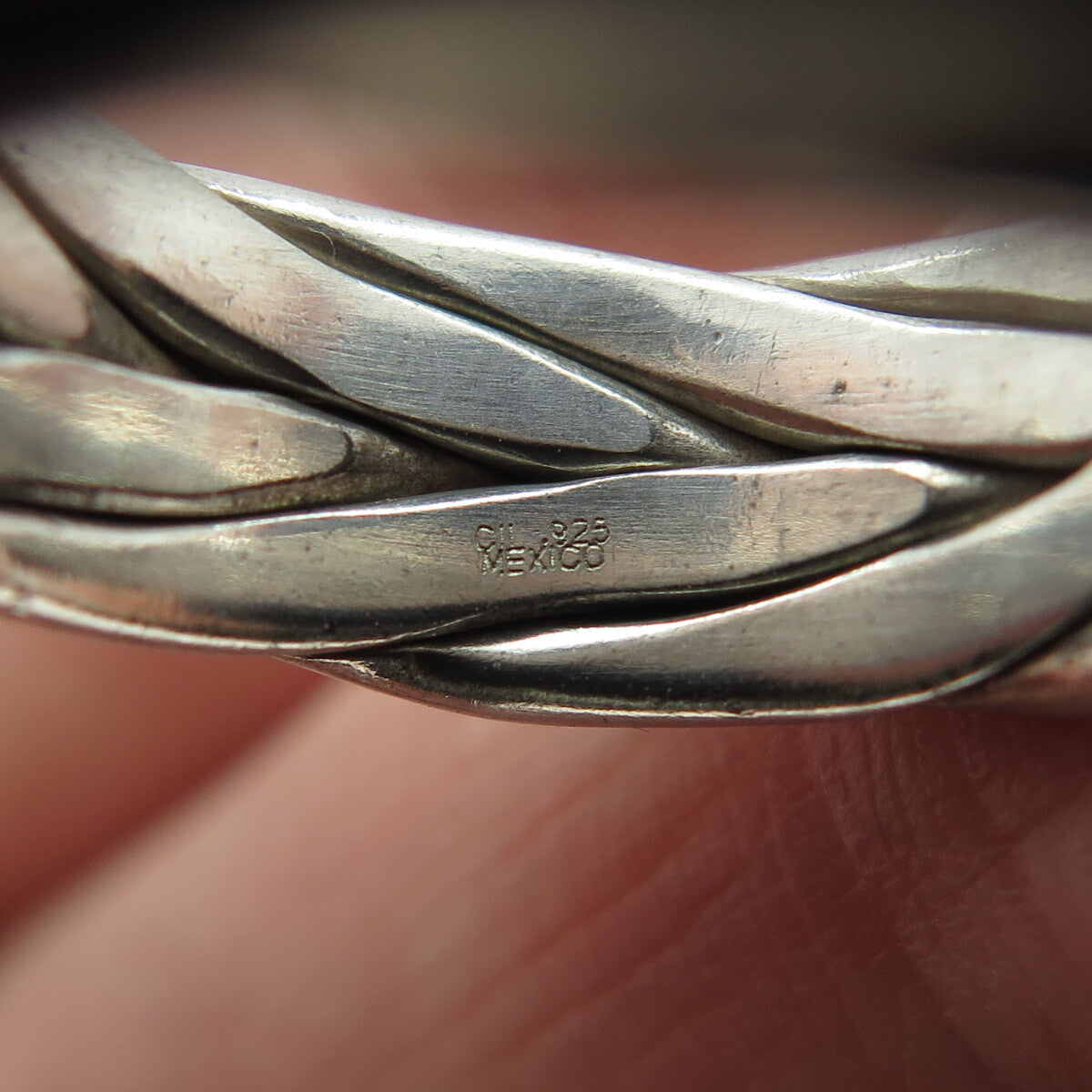 925 Sterling Silver Vintage Interlocked Braided Band Ring Size 7