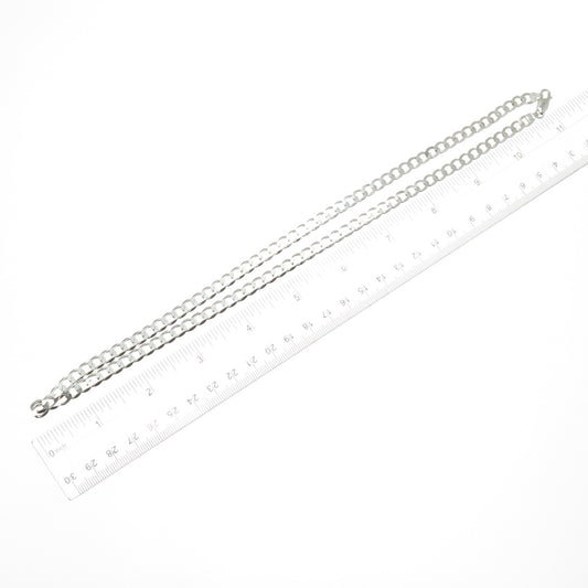 925 Sterling Silver Vintage Curb Chain Necklace 22"