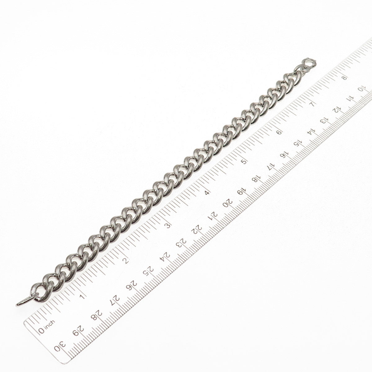 Binder Bros 925 Sterling Silver Antique Art Deco Cuban Link Bracelet 7.25"