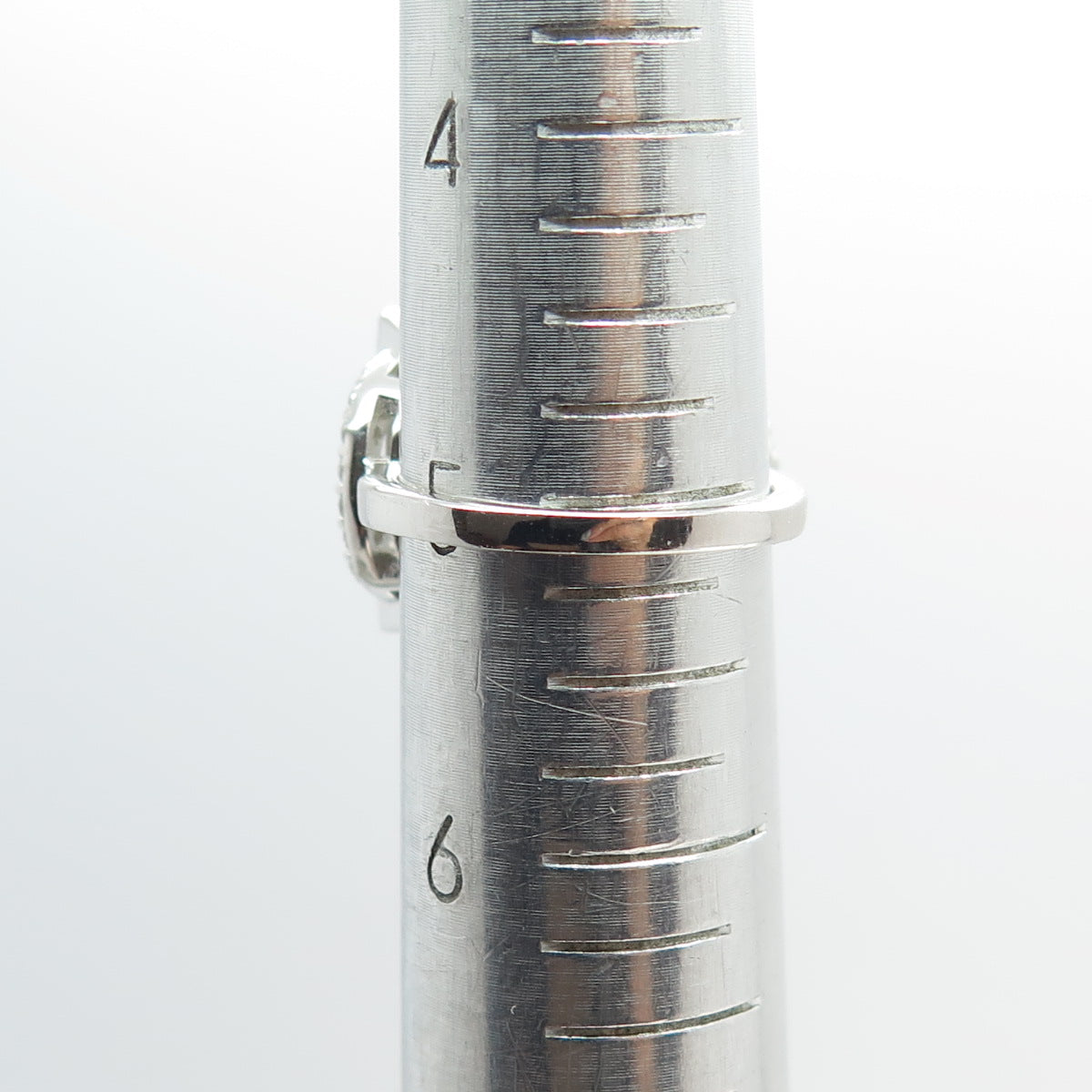 925 Sterling Silver Princess & Round-Cut C Z Ring Size 5