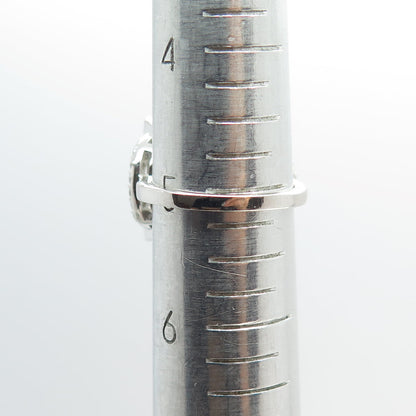 925 Sterling Silver Princess & Round-Cut C Z Ring Size 5