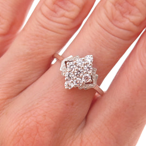 Chuck Clemency 925 Sterling Silver Round-Cut C Z Ring Size 8