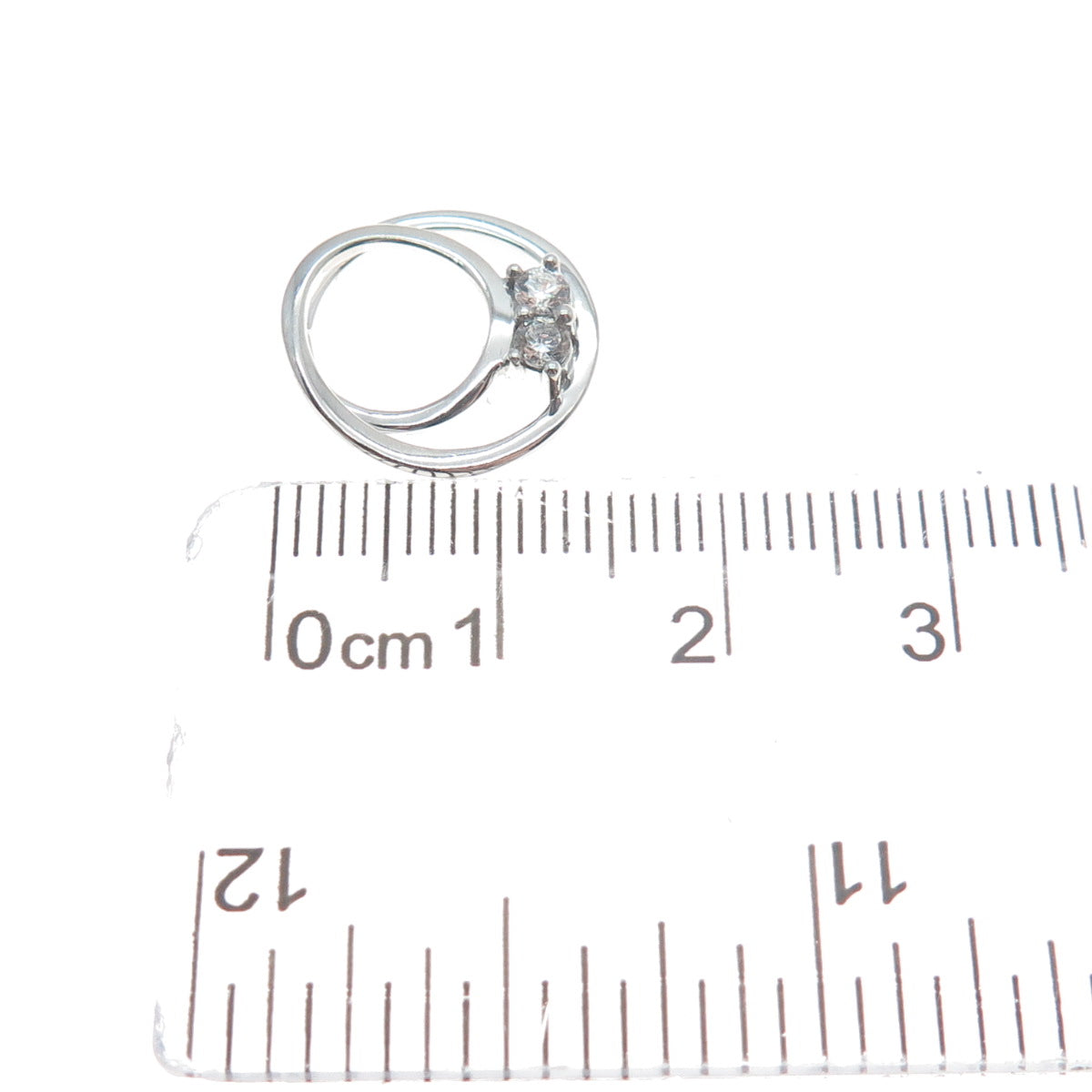 925 Sterling Silver Round-Cut Shaped C Z Spiral Slide Pendant