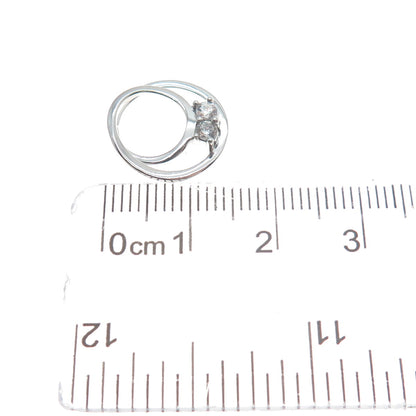 925 Sterling Silver Round-Cut Shaped C Z Spiral Slide Pendant