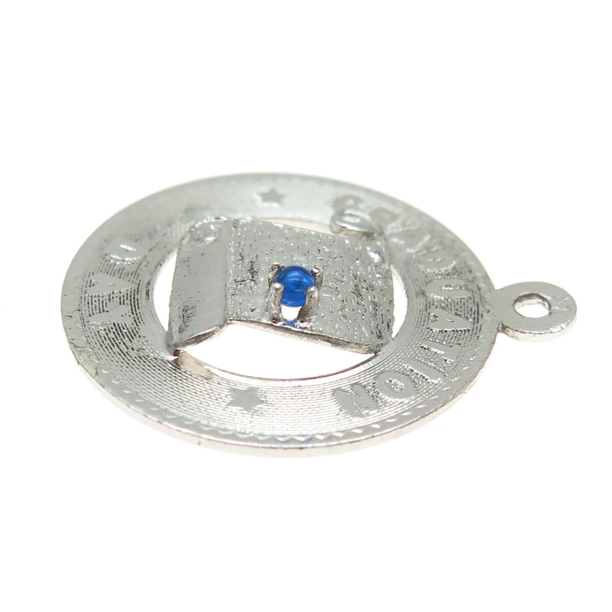 MARC MERCY 925 Sterling Silver Vintage Glass "Graduation Day" Diploma Pendant