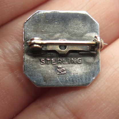 925 Sterling Silver Enamel Vintage Metal Illinois State 4-H Clover Pin Brooch
