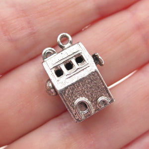 DANECRAFT 925 Sterling Silver Vintage Slot Machine Casino Mini 3D Charm Pendant