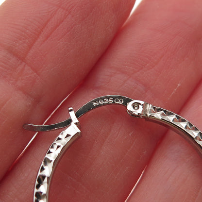 925 Sterling Silver Diamond-Cut Hoop Earrings