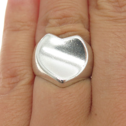 CHAPAL ZENRAY 925 Sterling Silver Vintage Modernist Heart Ring Size 6.25