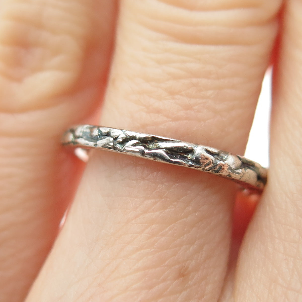 BITA Sterling Silver Vintage Modernist Oxidized Stackable Band Ring Size 5.25