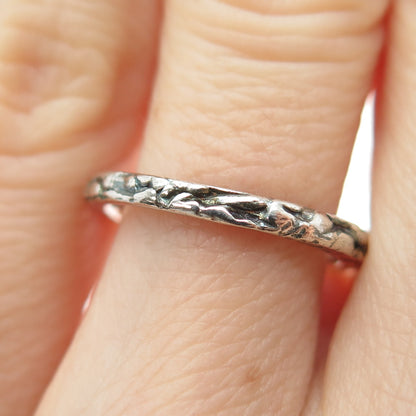 BITA Sterling Silver Vintage Modernist Oxidized Stackable Band Ring Size 5.25