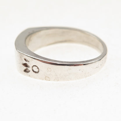 Old Pawn 925 Sterling Silver Vintage Southwestern Turquoise Inlay Ring Size 9.25