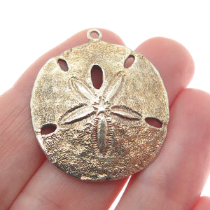 J + C FERRARA CO INC 925 Sterling Silver Gold Plated Vintage Sand Dollar Pendant