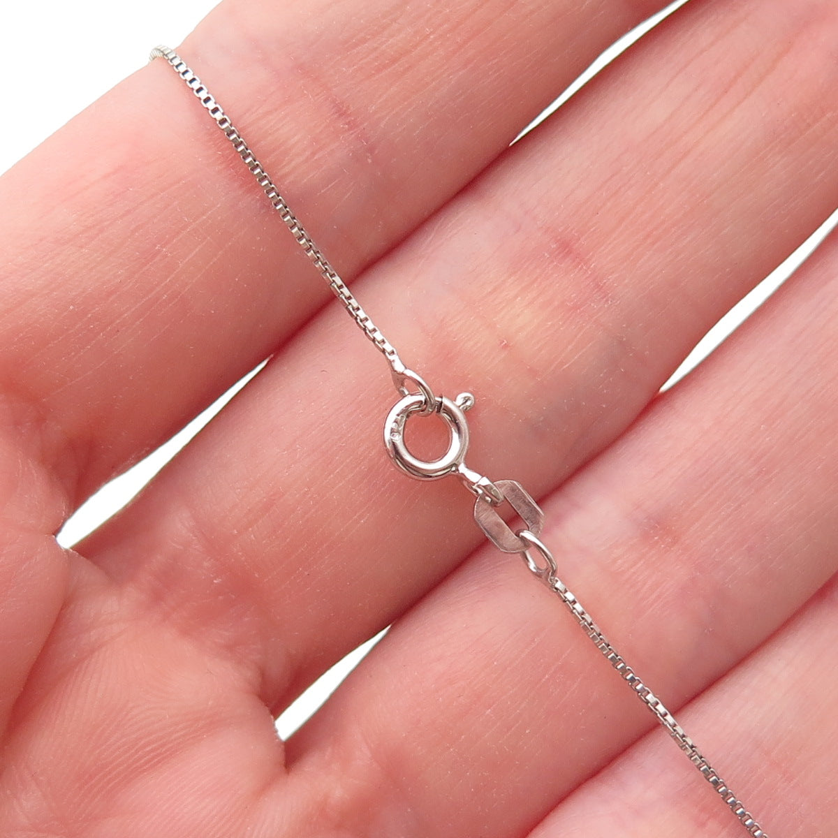 925 Sterling Silver Round-Cut C Z Infinity Box Chain Necklace 18"