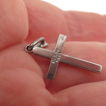Theda 925 Sterling Silver Antique Art Deco Real Marcasite Cross Charm Pendant