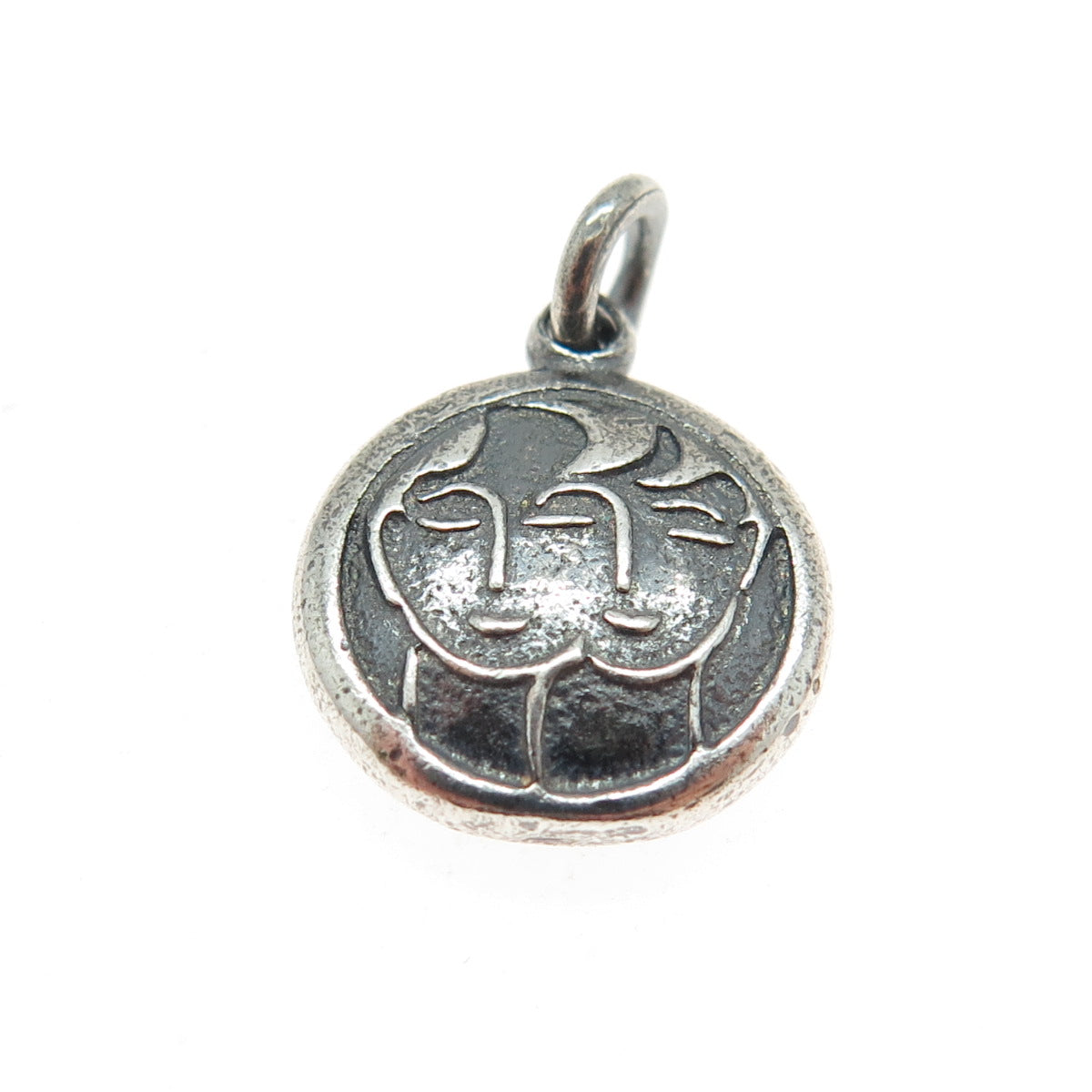 925 Sterling Silver Vintage Gemini Zodiac & Tiger Chinese Horoscope Mini Pendant