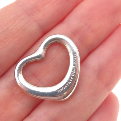 Tiffany & Co. Elsa Peretti 925 Sterling Silver Vintage 20mm Open Heart Pendant