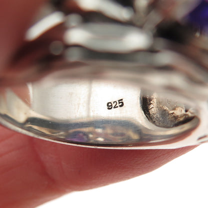 Effy BH 925 Sterling Silver Real Amethyst Lagoon Oxidized Ring Size 7.5