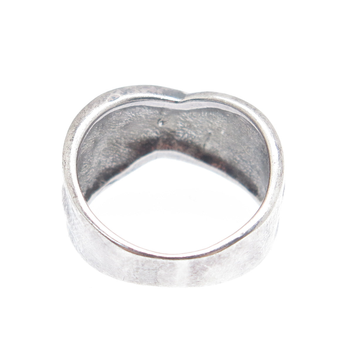 925 Sterling Silver Vintage Modernist Oxidized Ring Size 6.25