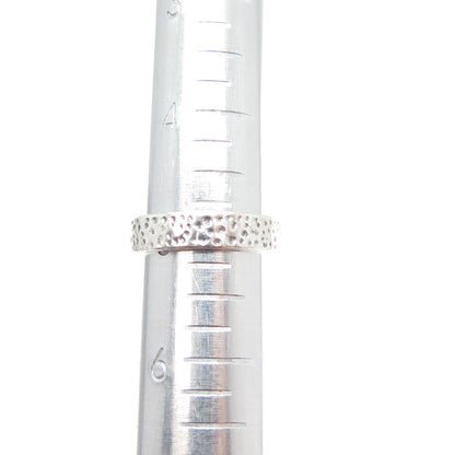 925 Sterling Silver Vintage Blessed Be Hammered Oxidized Band Ring Size 5