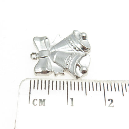 ANSON 925 Sterling Silver Vintage Christmas Bells Pendant