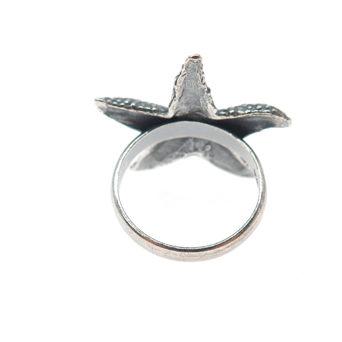 925 Sterling Silver Vintage Starfish Oxidized Ring Size 6.5