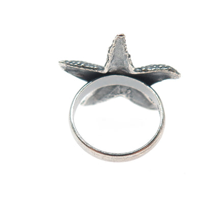 925 Sterling Silver Vintage Starfish Oxidized Ring Size 6.5