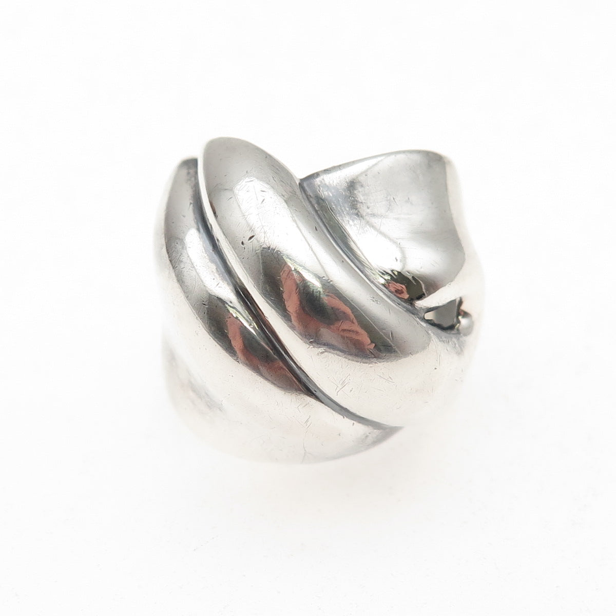 925 Sterling Silver Vintage Modernist Oxidized Ring Size 5.25