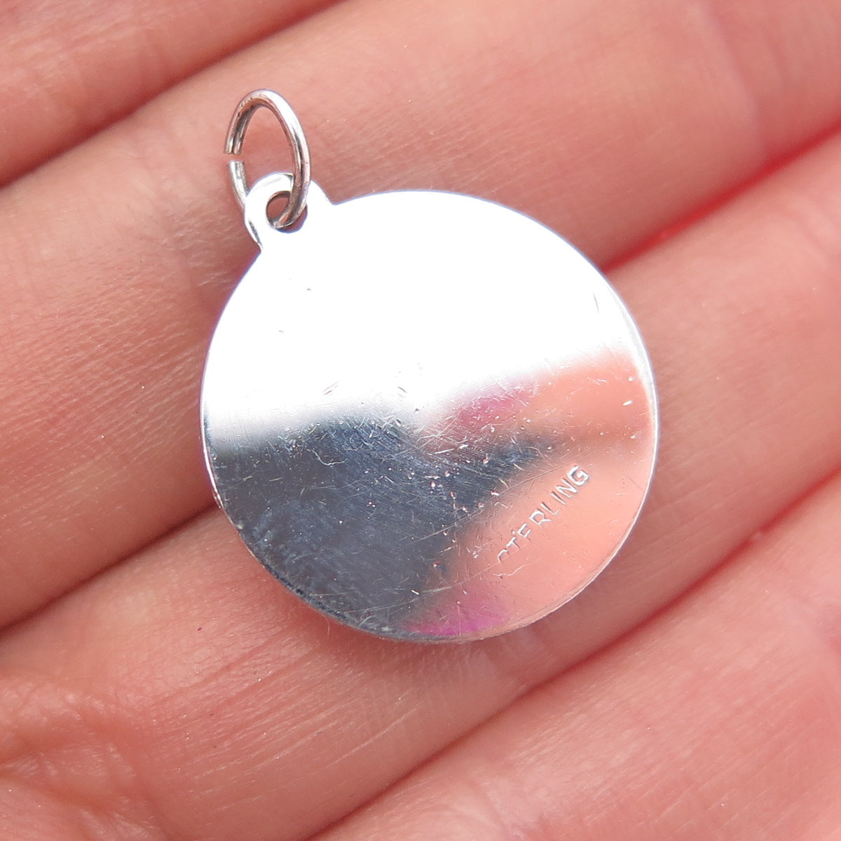 925 Sterling Silver Vintage Our Reason For Happiness Charm Pendant