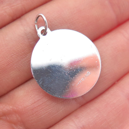 925 Sterling Silver Vintage Our Reason For Happiness Charm Pendant
