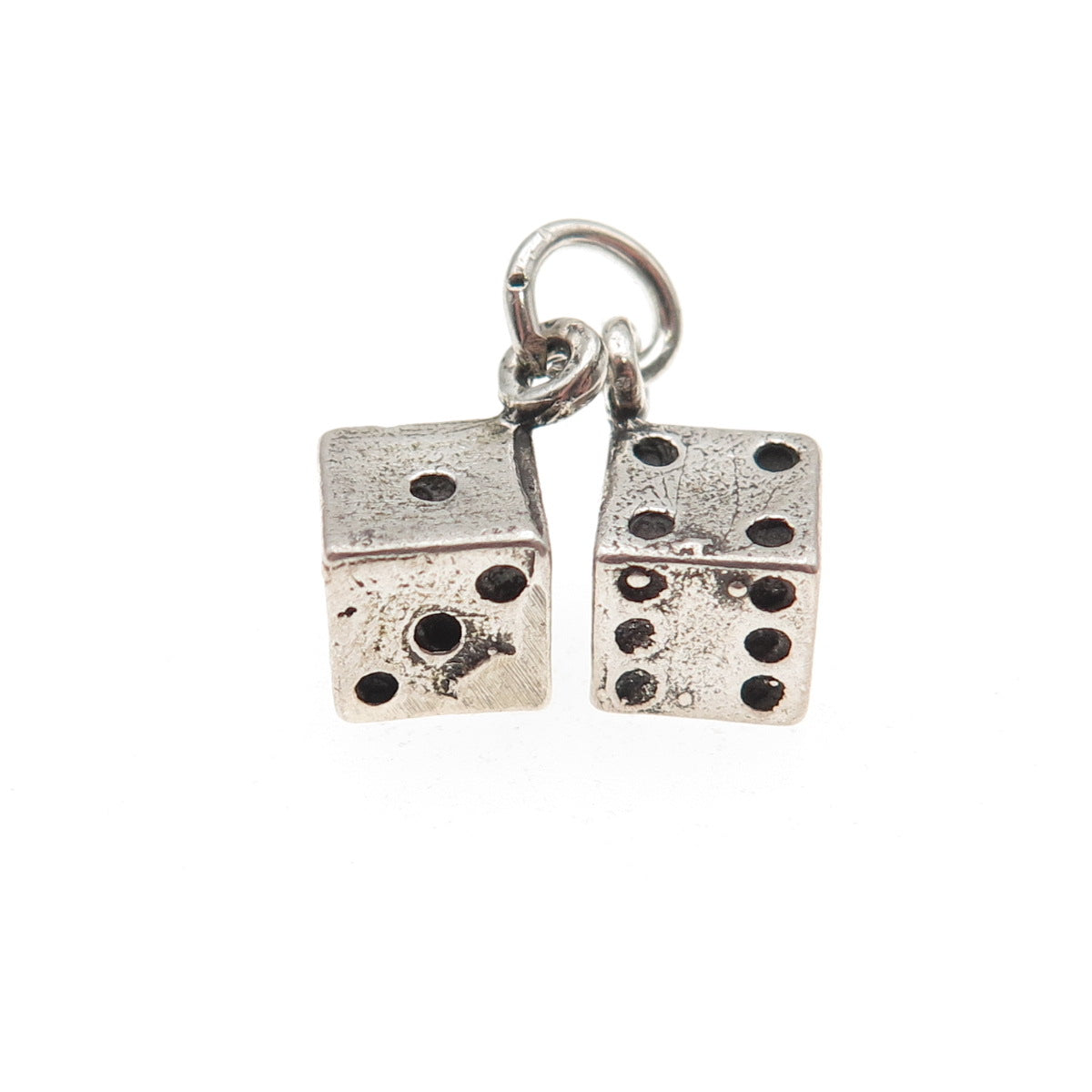 Maisels Indian 925 Sterling Silver Vintage Lucky Dice 3D Mini Charm Pendant