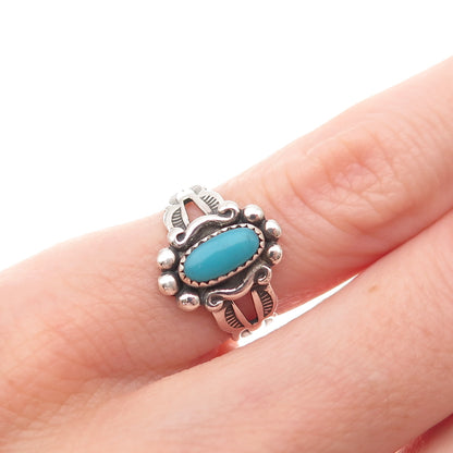Bell Trading Post Old Pawn 925 Sterling Silver Vintage Turquoise Ring Size 3.25