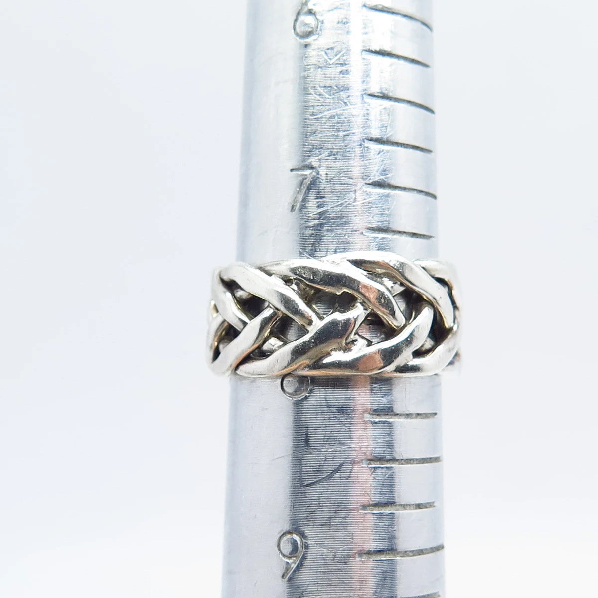 925 Sterling Silver Vintage Celtic Band Ring Size 7.25