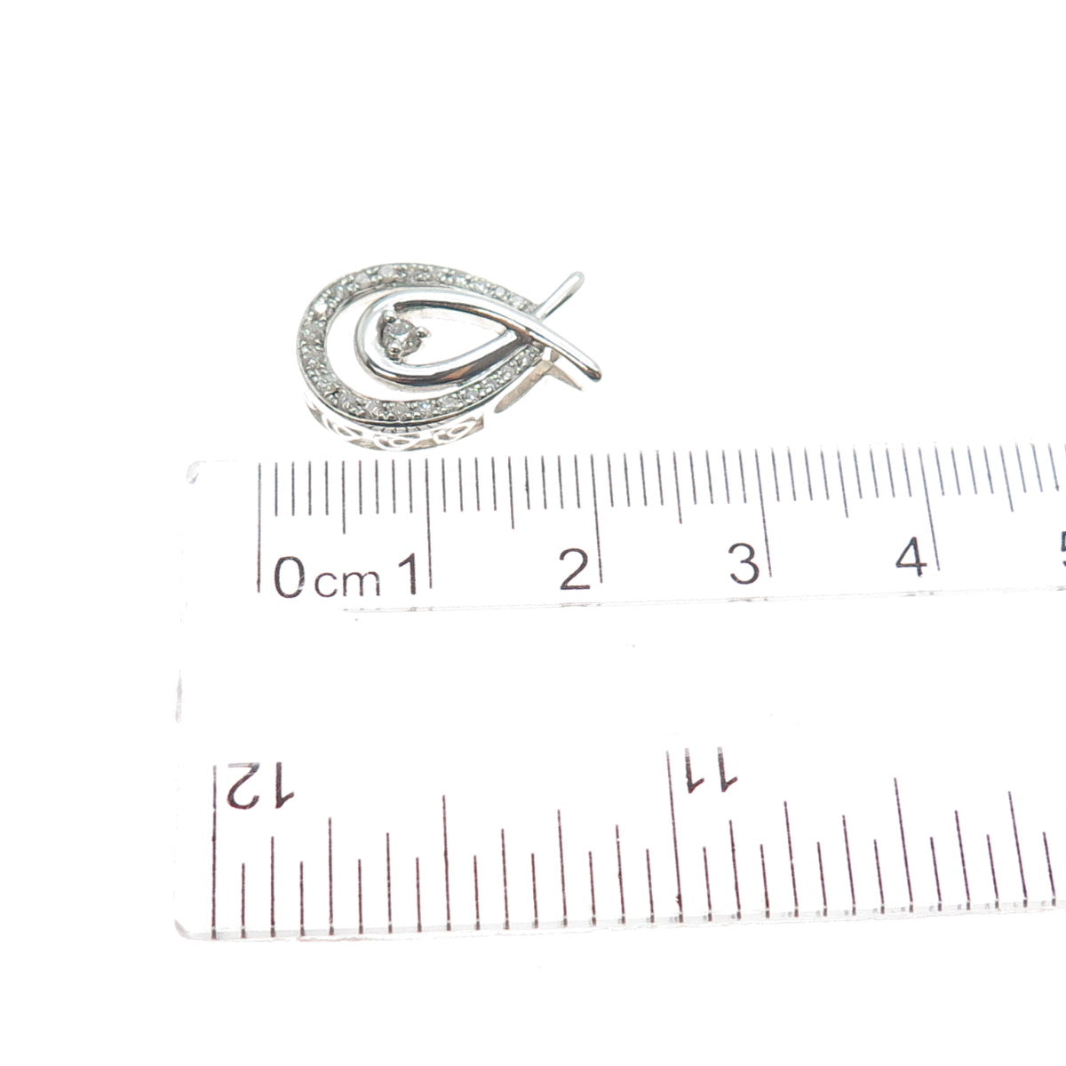 KENDRA SCOTT 925 Sterling Silver Real Round-Cut Diamond Mini Slide Pendant