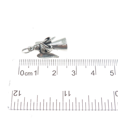 SUN WEST 925 Sterling Silver Vintage Praying Angel 3D Pendant