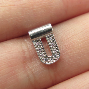 NOMINATION Italy 925 Sterling Silver C Z Letter "U" SeiMia Pendant