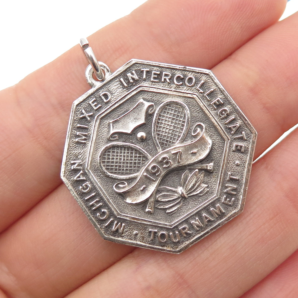 Dieges & Clust 925 Sterling Antique 1937 Michigan Mixed Intercollegiate Pendant