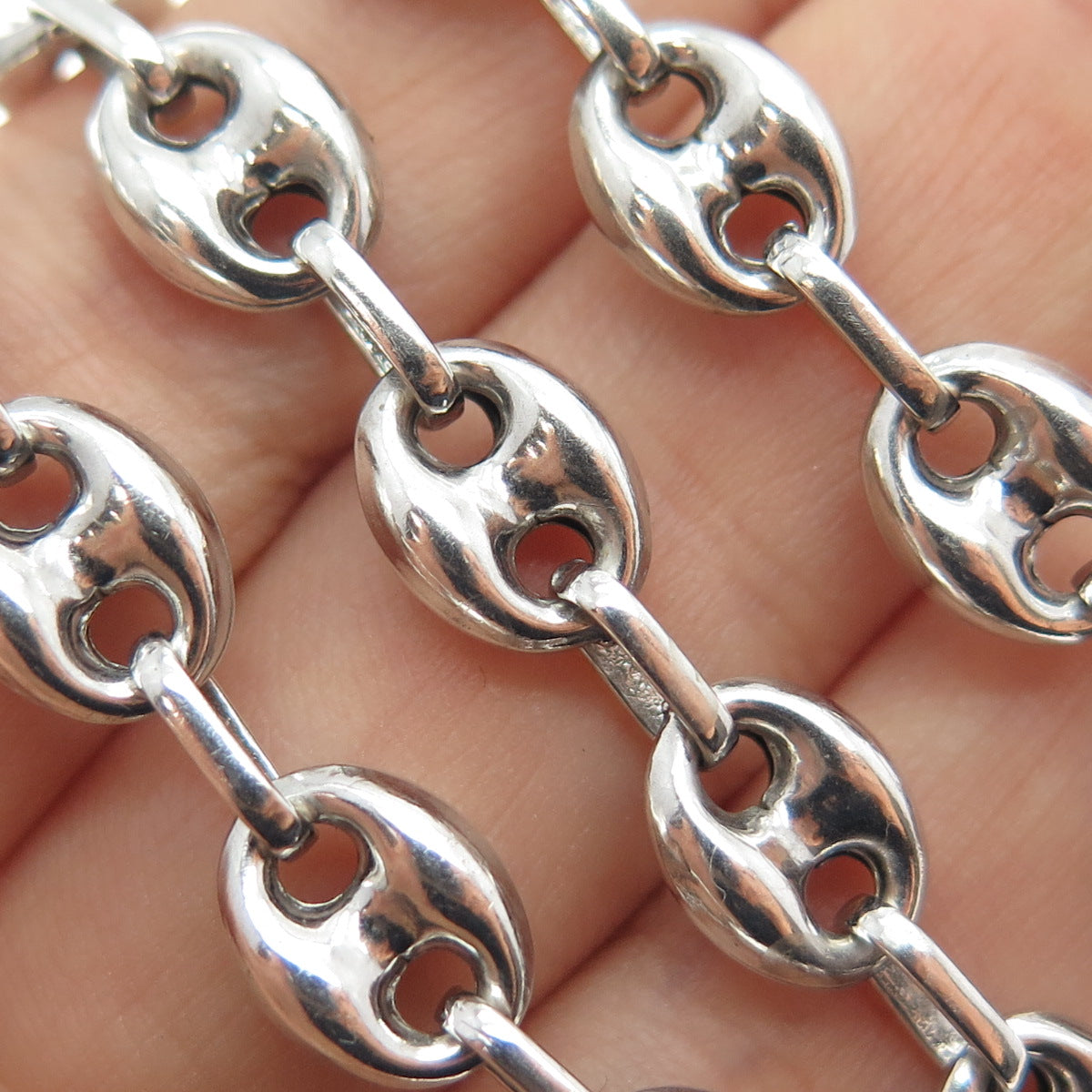 925 Sterling Silver Vintage Anchor Mariner Chain Necklace 16"