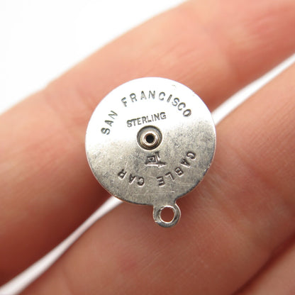 925 Sterling Silver Vintage Bell Trading Post Cable Car Movable Pendant