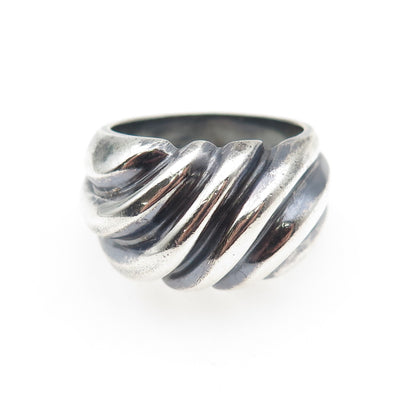 JOSEPH MASANIELLO 925 Sterling Silver Vintage Modernist Oxidized Ring Size 7.75