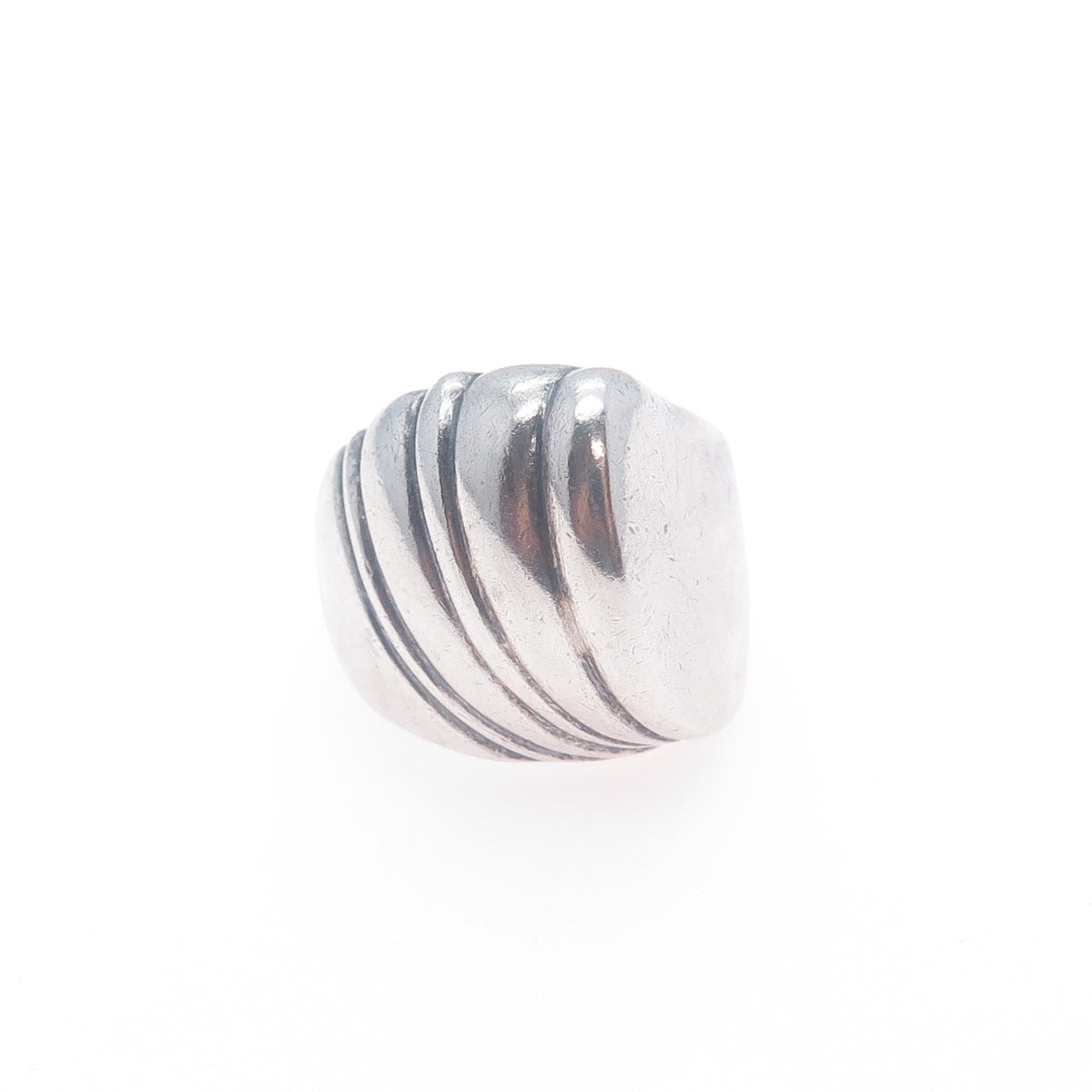925 Sterling Silver Vintage Modernist Oxidized Ring Size 7.5