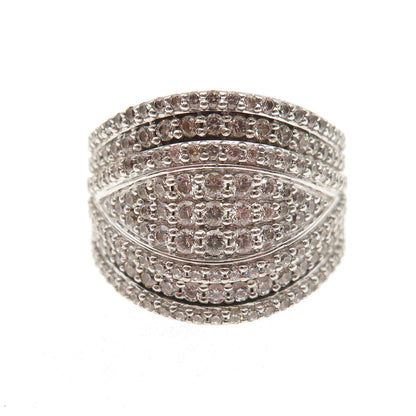 925 Sterling Silver Round-Cut C Z Sparkle Ring Size 7