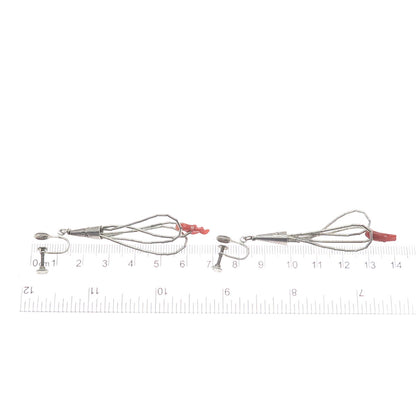 SUNRISE Old Pawn Sterling Silver Coral Liquid Chain Tassel Screw Back Earrings