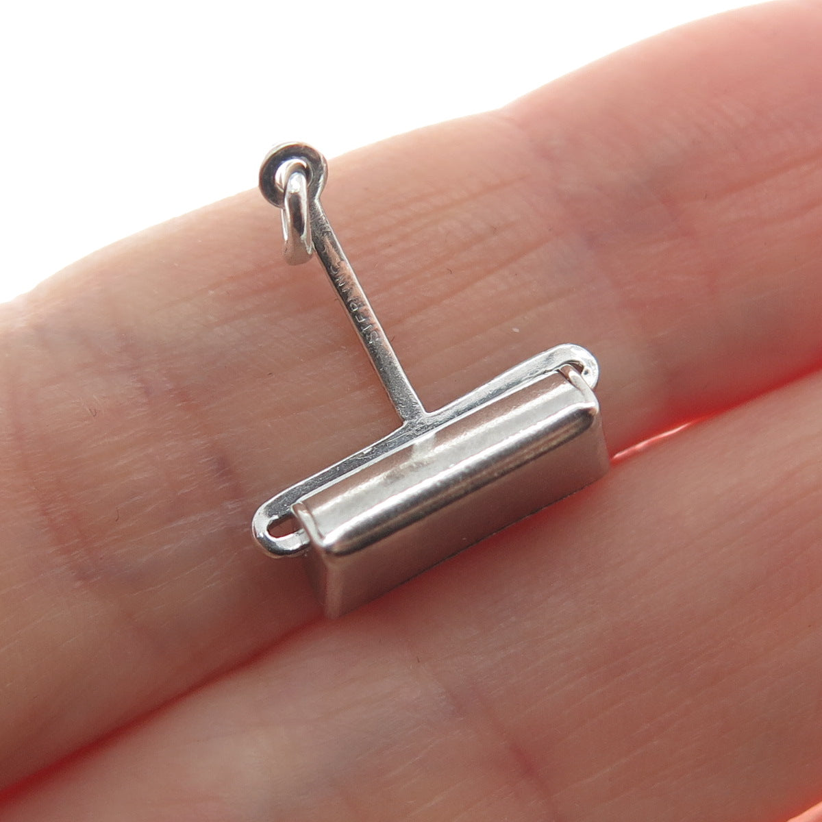 925 Sterling Silver Antique Dust Scoop Minimalist Charm Pendant