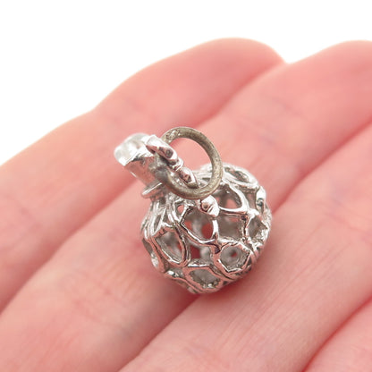 925 Sterling Silver Vintage Pitcher Oxidized 3D Mini Charm Pendant